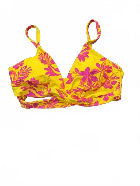 BCBG Paris Other - BCBG Paris XL Yellow Floral Keyhole Swim Top